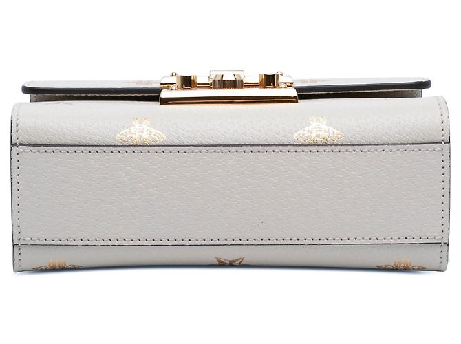 Gucci Borsa a tracolla Bee Star Padlock in piccolo pelle bianca Bianco - vista 3