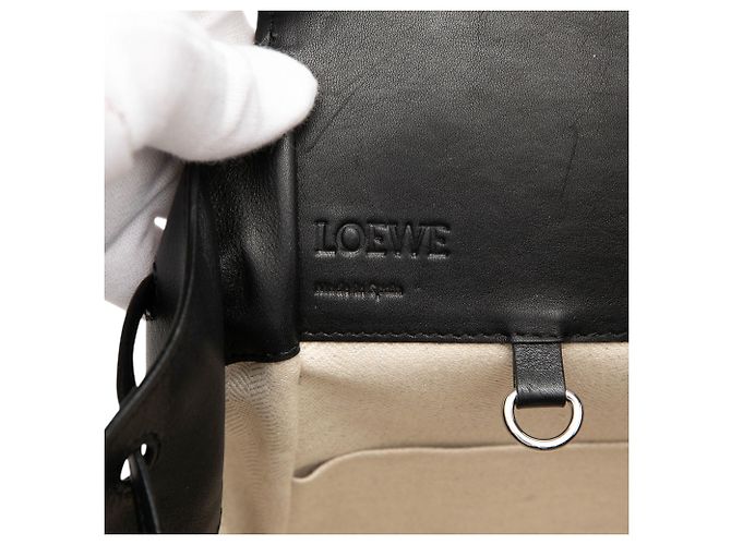 Borsa Hammock in pelle piccola nera LOEWE Nero - vista 5