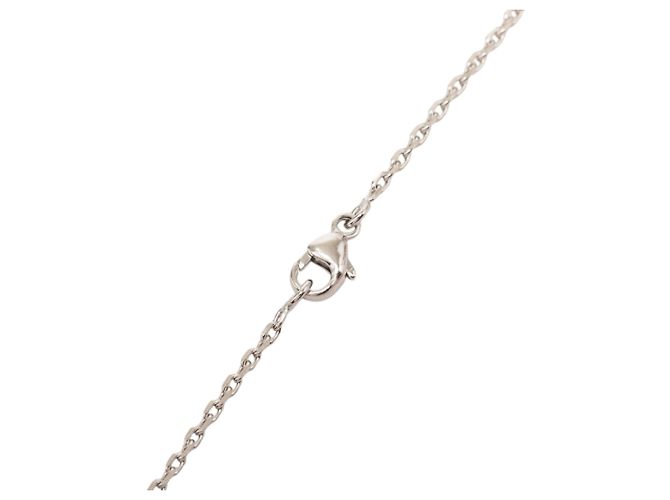 Collana con pendente O Kelly in argento placcato palladio e pelle Swift Hermès Rosa - vista 3