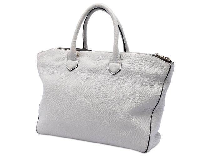 Borsa Burberry Dewsbury in pelle goffrata grigia Marrone Grigio - vista 2
