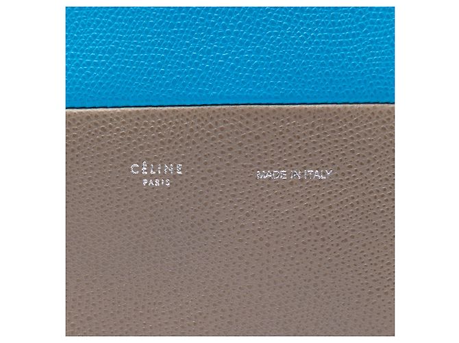 Céline Celine Blue Small vertikaler Cabas aus zweifarbigem genarbtem Kalbsleder Blau - Ansicht 5