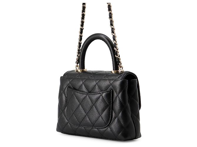 Coco Handle Borsa Chanel Black Extra Mini Quilted Caviar Coco Top Handle Nero - vista 2