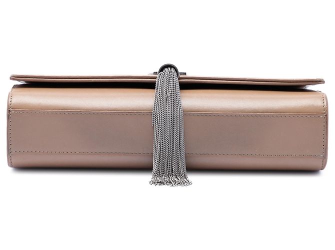 Saint Laurent Borsa a tracolla Kate Classic Monogram in pelle di vitello liscia marrone Medium Marrone chiaro - vista 3