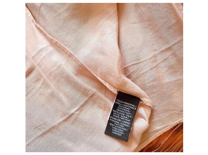 Blusa de seda estampada Antik Batik Castaño Rosa Naranja Crudo - vista 8