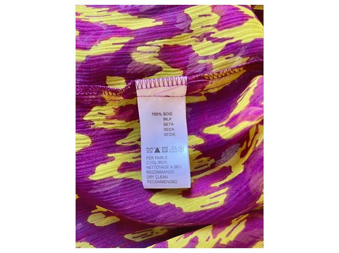 Túnica Antik Batik de seda estampada Blanco Multicolor Verde Púrpura Amarillo - vista 8