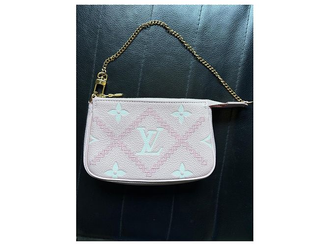 Louis Vuitton Pochette Monogram Empreinte Rose Rosa Bianco - vista 10