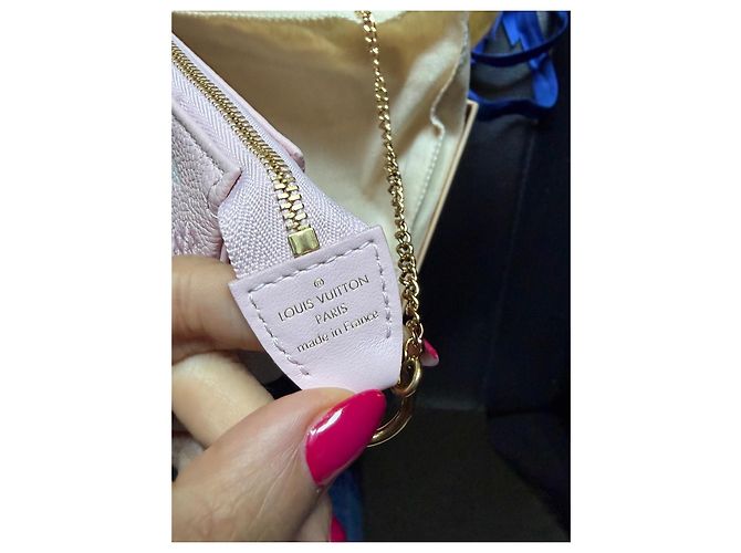 Louis Vuitton Pochette Monogram Empreinte Rose Rosa Bianco - vista 2