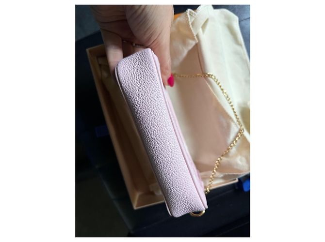 Louis Vuitton Pochette Monogram Empreinte Rose Rosa Bianco - vista 6