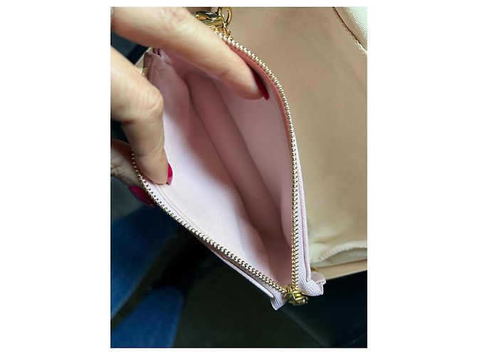Louis Vuitton Pochette Monogram Empreinte Rose Rosa Bianco - vista 7