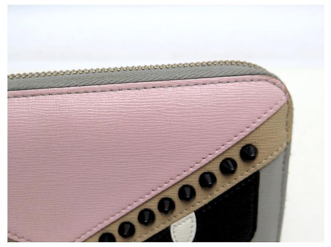 FENDI ZIP AROUND MONSTER EYES 8M0299 Leder Geldbörse Mehrfarben - Ansicht 15
