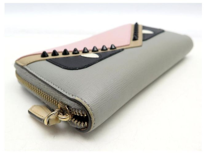 FENDI ZIP AROUND MONSTER EYES 8M0299 Leder Geldbörse Mehrfarben - Ansicht 4
