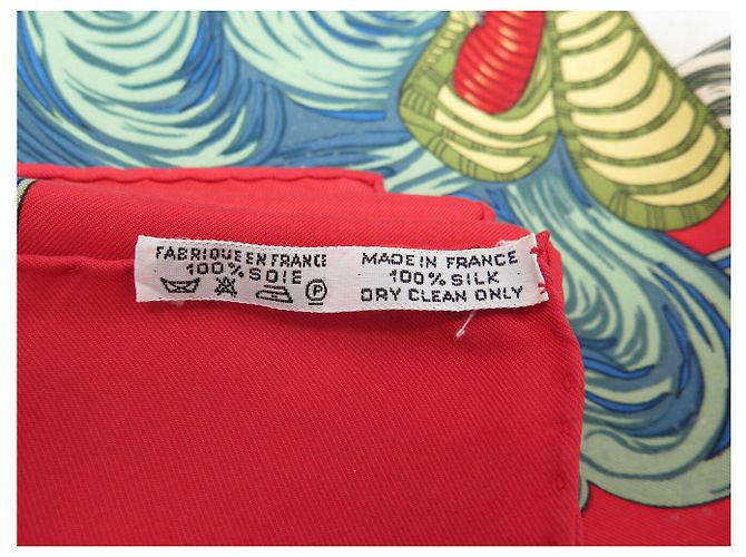 Hermès FULAR DI SETA HERMES AU FIL DE LA SOIE FAIVRE CARRE 90 ROSSO - vista 17