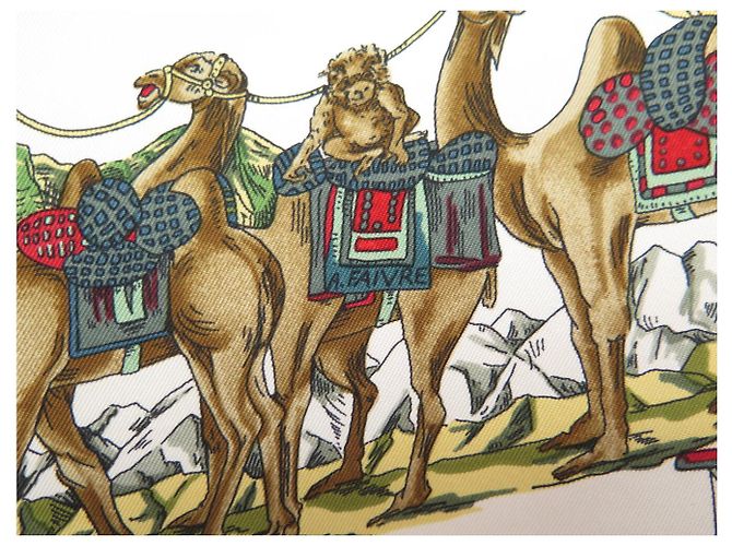 Hermès FULAR DI SETA HERMES AU FIL DE LA SOIE FAIVRE CARRE 90 ROSSO - vista 8