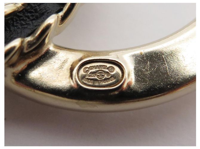 NEUER CHANEL LOGO CC BROSCHE STRASS LEDER VERFLECHTE KETTE GOLDTON METALL Golden - Ansicht 5