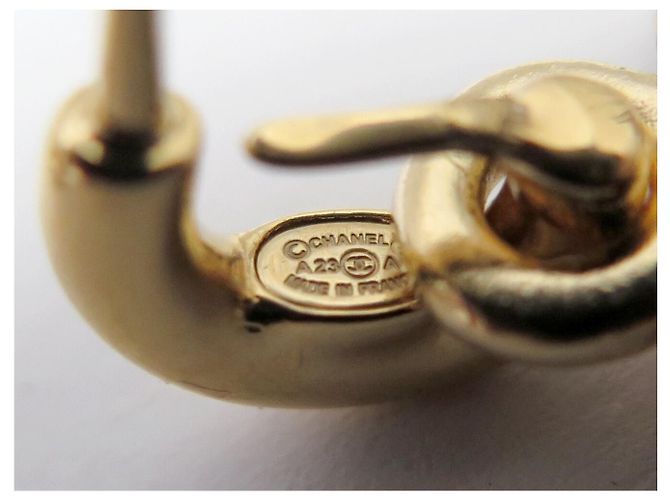 NEUE CHANEL CC LOGO HÄNGENDE OHRRINGE BRAUN LACKIERT Golden - Ansicht 7