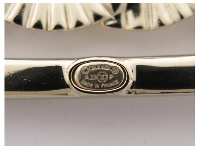 NUEVOS AROTES CHANEL LOGO CC CUADRADOS CON PEDRERÍA PENDIENTES Dorado - vista 4
