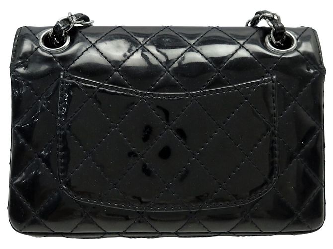Timeless BORSA CHANEL MINI CLASSIC DOUBLE FLAP IN PELLE NERA MATELASSÉ Nero - vista 2