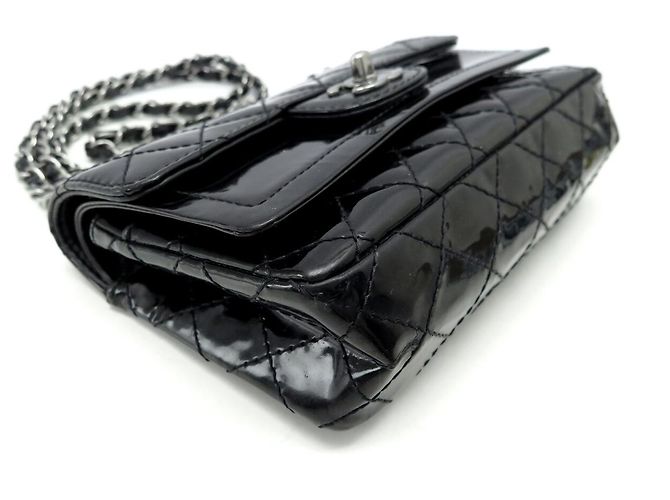 Timeless BORSA CHANEL MINI CLASSIC DOUBLE FLAP IN PELLE NERA MATELASSÉ Nero - vista 3