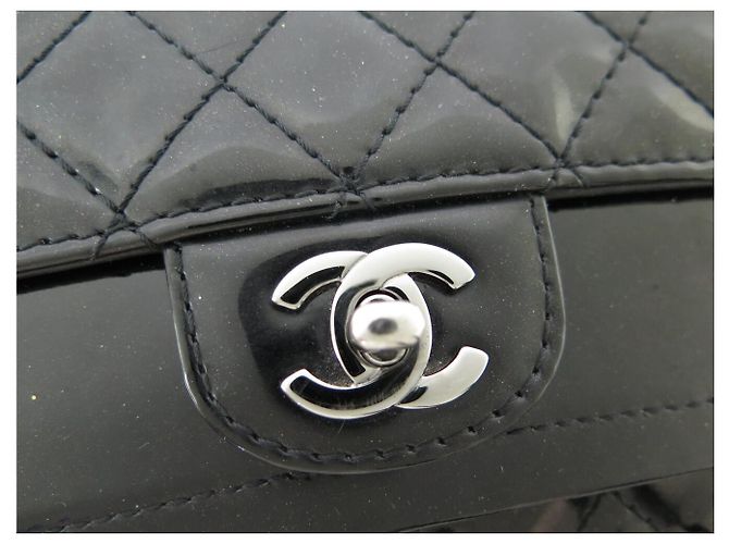 Timeless BORSA CHANEL MINI CLASSIC DOUBLE FLAP IN PELLE NERA MATELASSÉ Nero - vista 6
