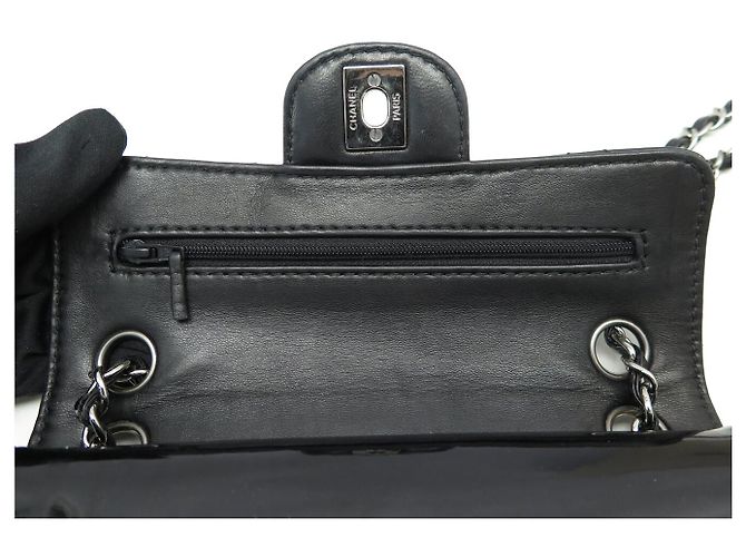 Timeless BORSA CHANEL MINI CLASSIC DOUBLE FLAP IN PELLE NERA MATELASSÉ Nero - vista 7