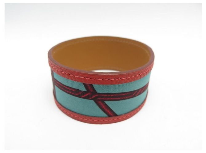 Hermès NUOVO BRACCIALETTO HERMES PETIT H MANCHETTE T20 PELLE E SETA SCATOLA STRAP BANGLE Multicolore - vista 4