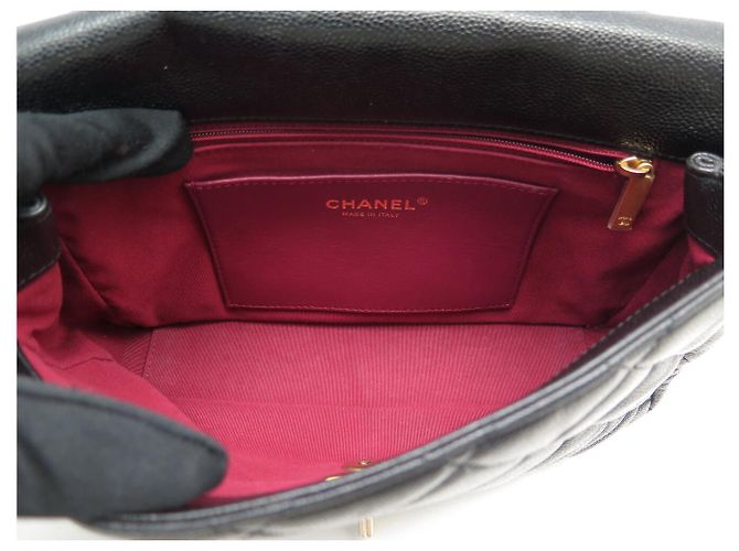 BORSA CHANEL CHAIN AROUND RABAT AS3468 PELLE CAVIAR MATELASSÉ NERO - vista 13