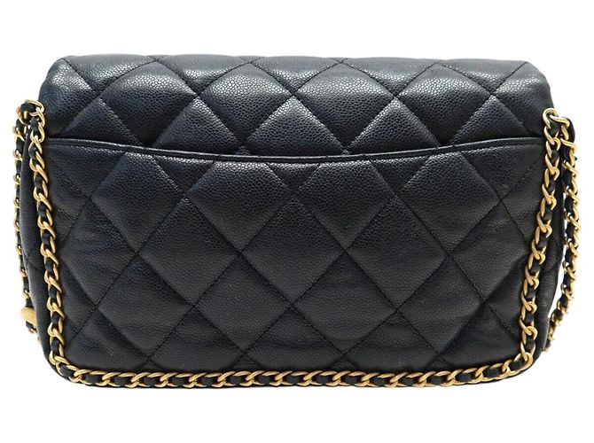 BORSA CHANEL CHAIN AROUND RABAT AS3468 PELLE CAVIAR MATELASSÉ NERO - vista 2
