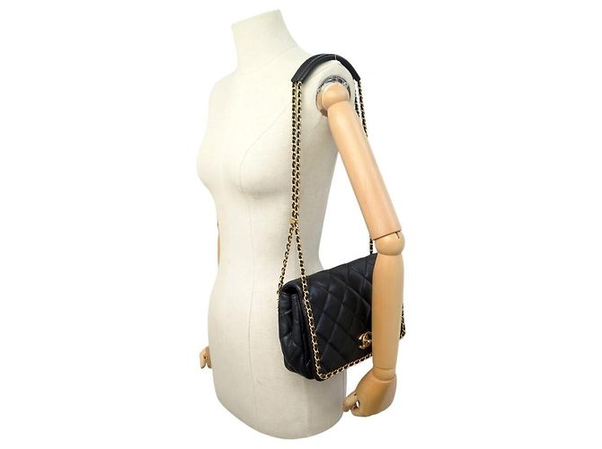 BORSA CHANEL CHAIN AROUND RABAT AS3468 PELLE CAVIAR MATELASSÉ NERO - vista 6