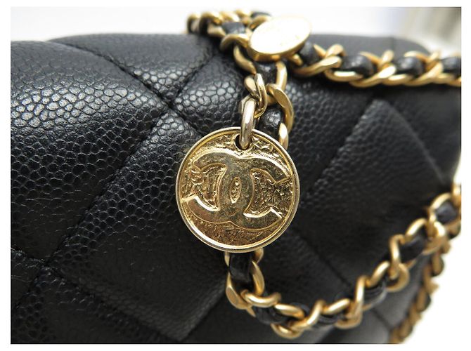 BORSA CHANEL CHAIN AROUND RABAT AS3468 PELLE CAVIAR MATELASSÉ NERO - vista 9