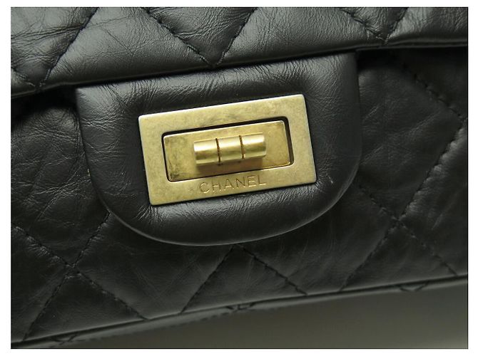 BORSA CHANEL 2.55 GRAND JUMBO in pelle trapuntata con tracolla Nero - vista 5
