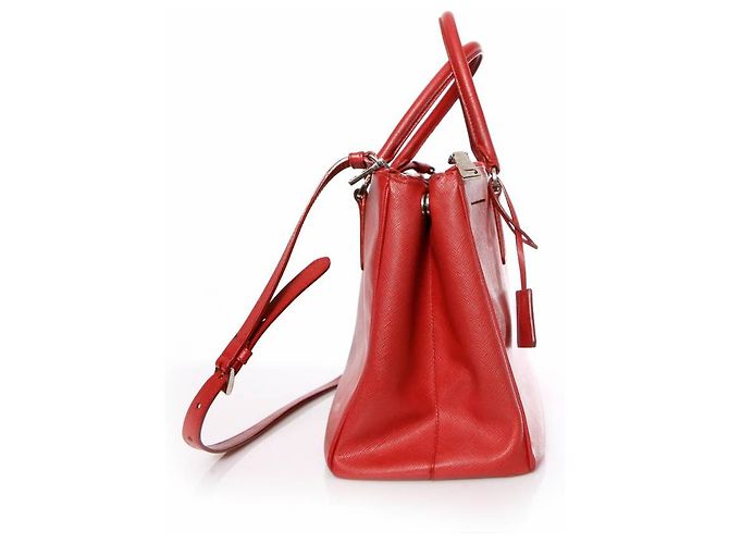 Prada, borsa tote Galleria in pelle Saffiano rossa. Rosso - vista 5