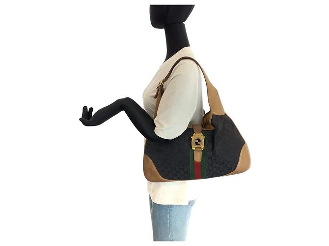 Borsa a tracolla Gucci GG Canvas e pelle Nero - vista 7