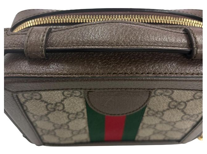 Borsa a tracolla Gucci Ophidia in tela GG Supreme marrone e pelle - vista 5