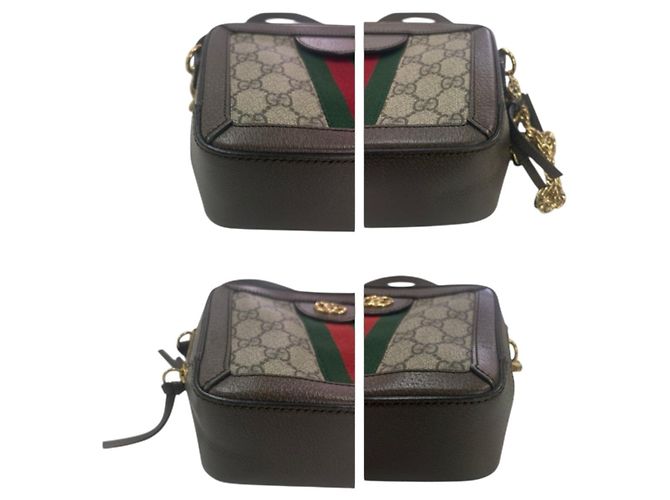 Borsa a tracolla Gucci Ophidia in tela GG Supreme marrone e pelle - vista 6