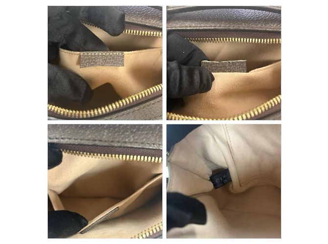 Borsa a tracolla Gucci Ophidia in tela GG Supreme marrone e pelle - vista 9