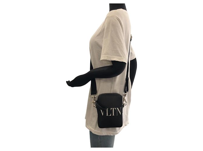 Valentino Garavani Borsa a tracolla in pelle Valentino con logo VLTN Nero - vista 7