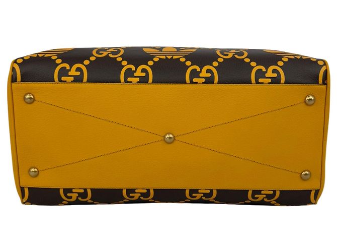 Borsa Spolverino Gucci x Adidas GG in pelle Giallo - vista 10
