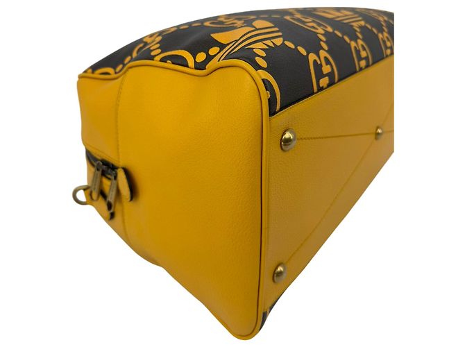 Borsa Spolverino Gucci x Adidas GG in pelle Giallo - vista 6