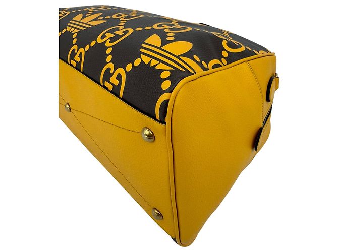 Borsa Spolverino Gucci x Adidas GG in pelle Giallo - vista 7