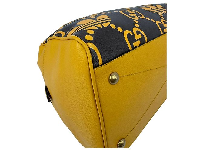 Borsa Spolverino Gucci x Adidas GG in pelle Giallo - vista 8
