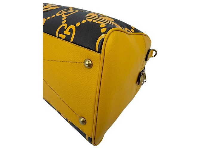Borsa Spolverino Gucci x Adidas GG in pelle Giallo - vista 9