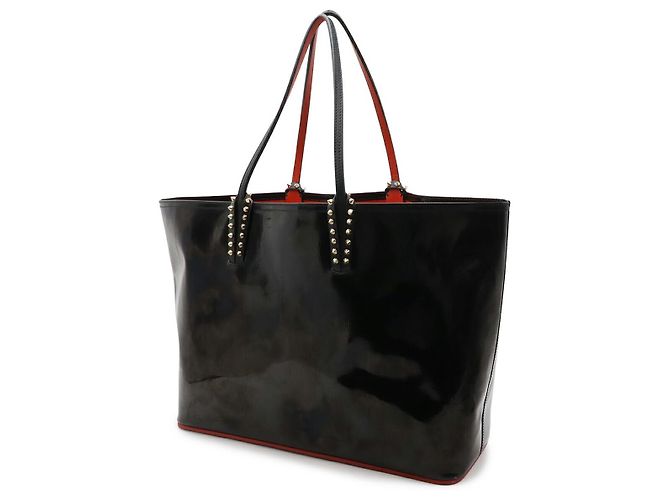 Borsa Tote Christian Louboutin CABATA in pelle vernice con borchie - vista 2