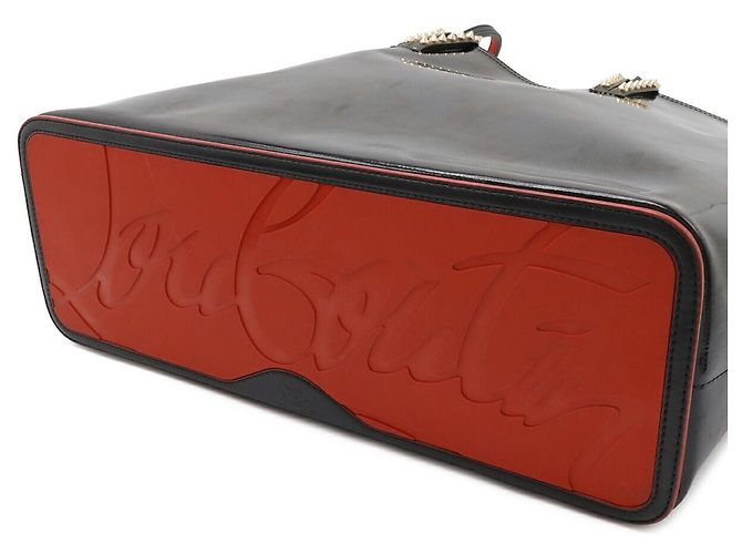 Borsa Tote Christian Louboutin CABATA in pelle vernice con borchie - vista 3