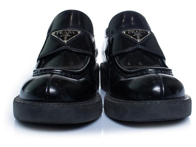 Prada, mocassini in pelle nera lucida Nero - vista 3