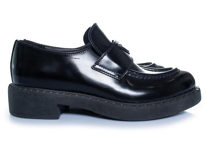 Prada, mocassini in pelle nera lucida Nero - vista 6