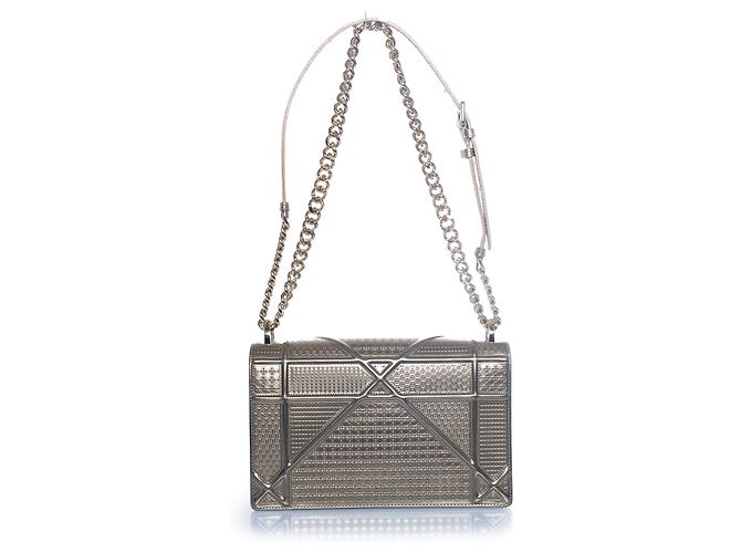 Christian Dior, borsa con patta Diorama metallizzata D'oro Metallico - vista 2