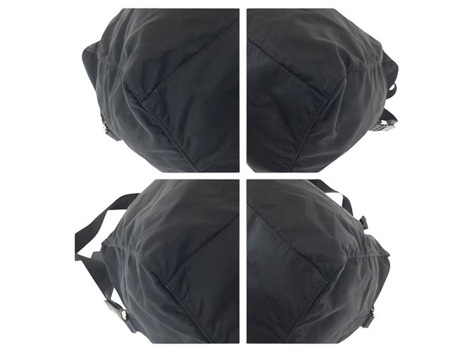 Borsa da viaggio in nylon Prada con logo Triangle Tessuto Nero - vista 3