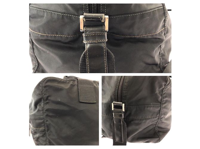 Borsa da viaggio in nylon Prada con logo Triangle Tessuto Nero - vista 5