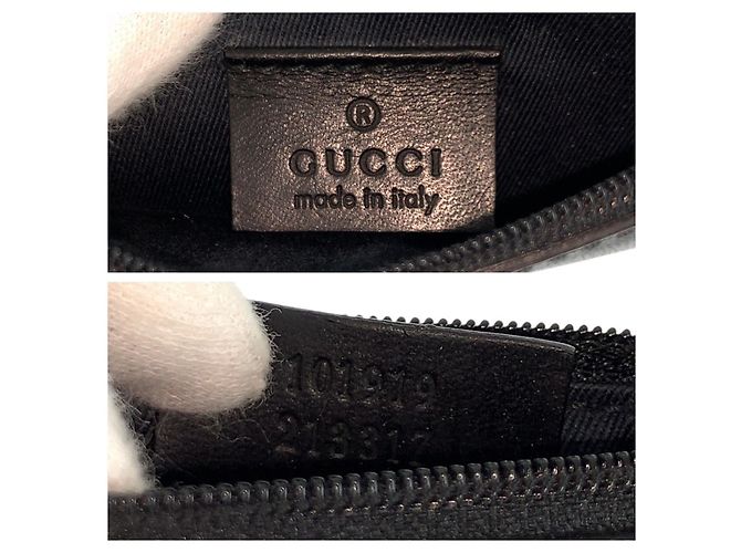 Borsa tote Gucci in tela GG nera e pelle Nero - vista 6