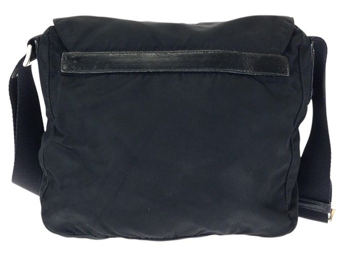 Bolso de hombro Prada Tessuto Nylon con logotipo de triángulo de cuero Negro - vista 2